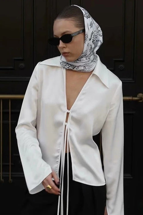 Bow Detail Satin Blouse