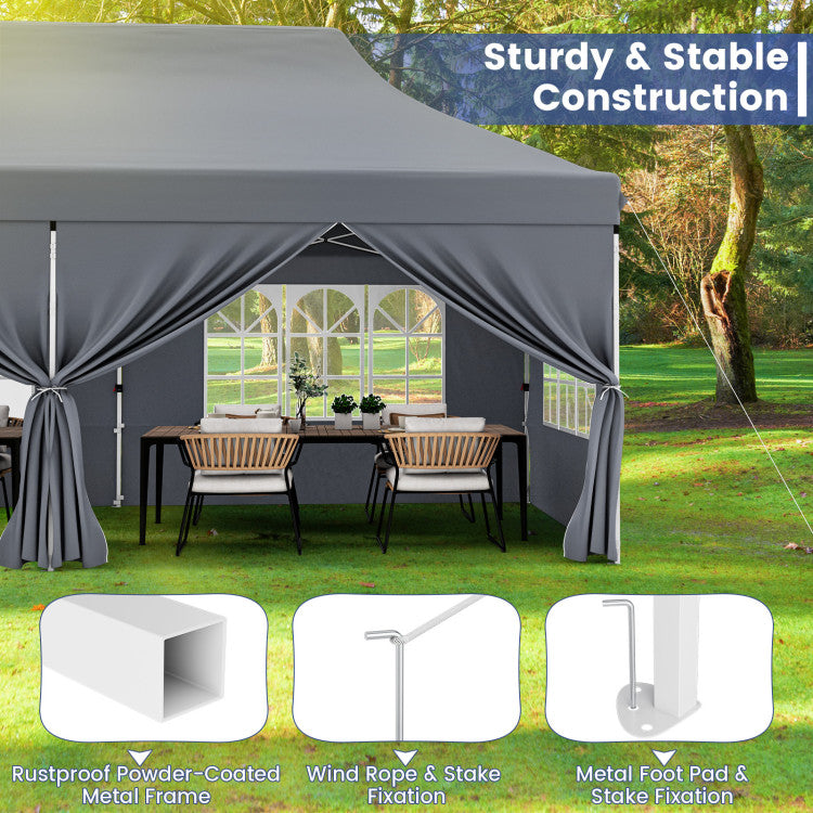 🔥[Hot sale]🔥10x20Pop up Canopy Tent with 6 sidewalls Commercial Heavy Duty Canopy UPF 50+ All Weather Waterproof Outdoor Wedding Party Tents