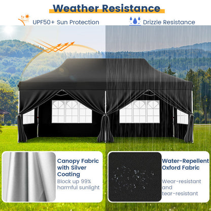 🔥[Hot sale]🔥10x20Pop up Canopy Tent with 6 sidewalls Commercial Heavy Duty Canopy UPF 50+ All Weather Waterproof Outdoor Wedding Party Tents
