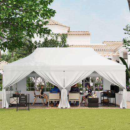 🔥[Hot sale]🔥10x20Pop up Canopy Tent with 6 sidewalls Commercial Heavy Duty Canopy UPF 50+ All Weather Waterproof Outdoor Wedding Party Tents