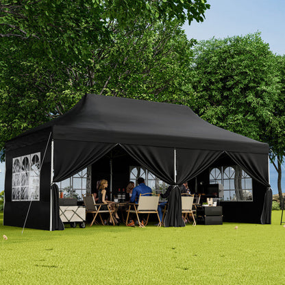 🔥[Hot sale]🔥10x20Pop up Canopy Tent with 6 sidewalls Commercial Heavy Duty Canopy UPF 50+ All Weather Waterproof Outdoor Wedding Party Tents