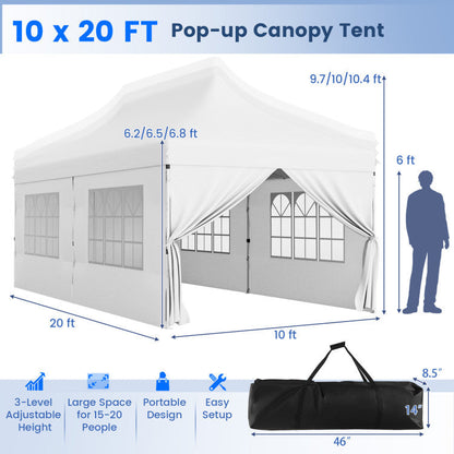 🔥[Hot sale]🔥10x20Pop up Canopy Tent with 6 sidewalls Commercial Heavy Duty Canopy UPF 50+ All Weather Waterproof Outdoor Wedding Party Tents