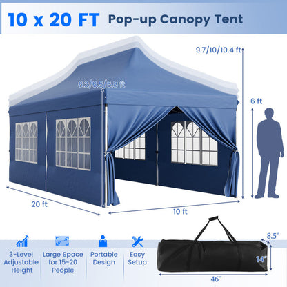 🔥[Hot sale]🔥10x20Pop up Canopy Tent with 6 sidewalls Commercial Heavy Duty Canopy UPF 50+ All Weather Waterproof Outdoor Wedding Party Tents