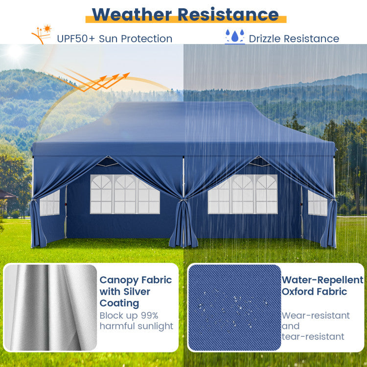 🔥[Hot sale]🔥10x20Pop up Canopy Tent with 6 sidewalls Commercial Heavy Duty Canopy UPF 50+ All Weather Waterproof Outdoor Wedding Party Tents