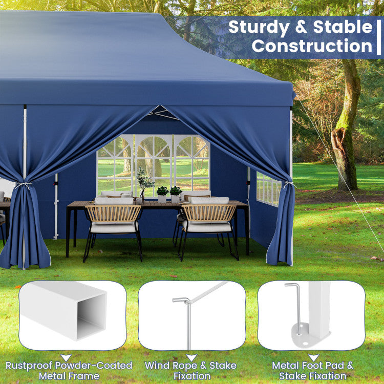 🔥[Hot sale]🔥10x20Pop up Canopy Tent with 6 sidewalls Commercial Heavy Duty Canopy UPF 50+ All Weather Waterproof Outdoor Wedding Party Tents