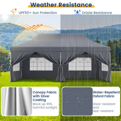 🔥[Hot sale]🔥10x20Pop up Canopy Tent with 6 sidewalls Commercial Heavy Duty Canopy UPF 50+ All Weather Waterproof Outdoor Wedding Party Tents