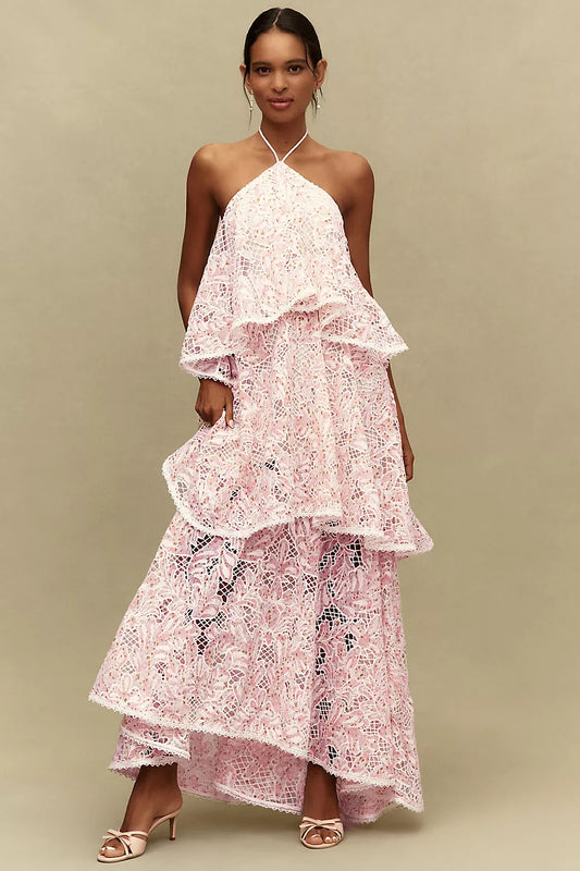 Elliatt Valencia Tiered Halter Gown