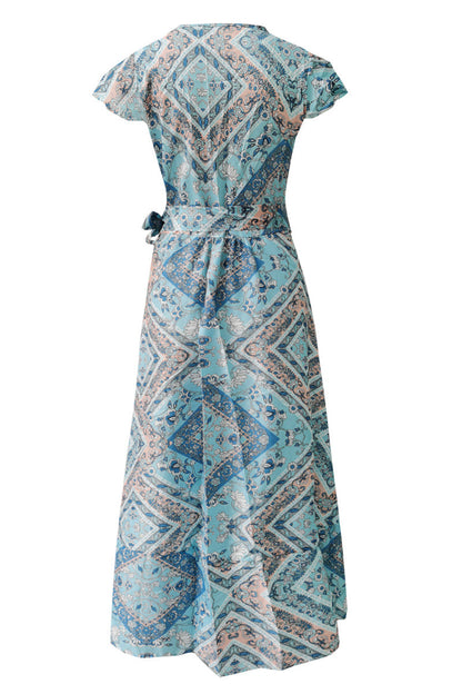 Sexy Elegant Print V Neck A Line Dresses(10 Colors)