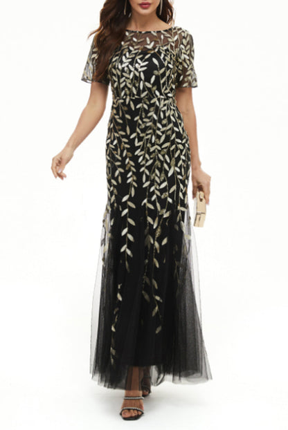 Celebrities Elegant Patchwork Sequins O Neck Evening Dress Dresses(11 Colors)