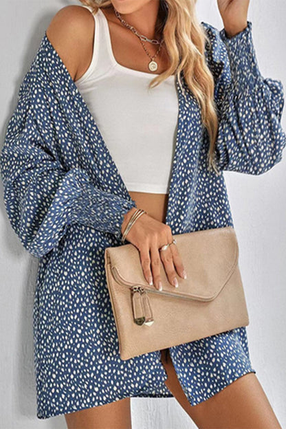 Street Leopard Cardigan Collar Blouses(3 Colors)