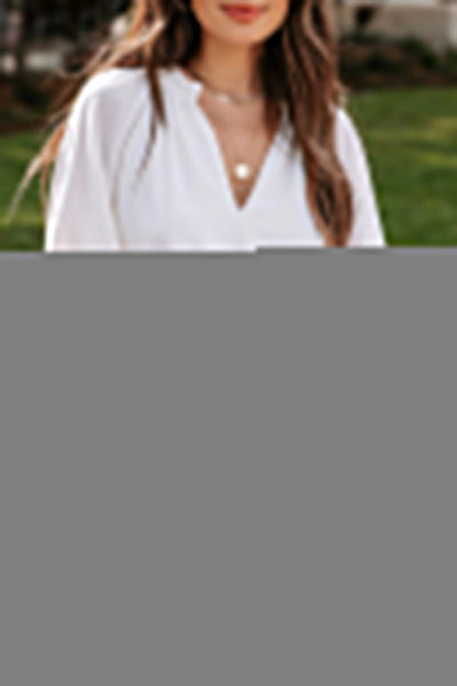 Casual Simplicity Solid V Neck Blouses(3 Colors)