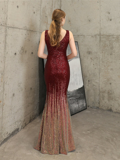 Sequin high-end evening dress