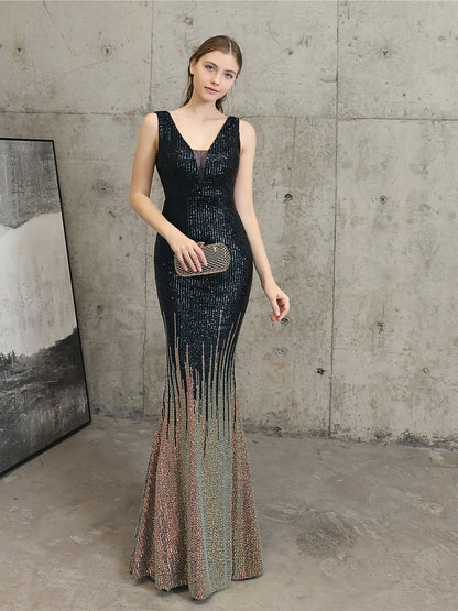 Sequin high-end evening dress