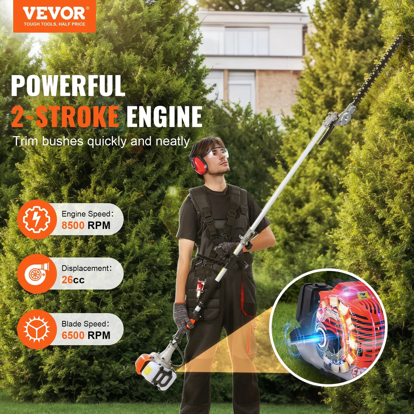 52CC 6-in-1 Gas Powered Yard Tool Set