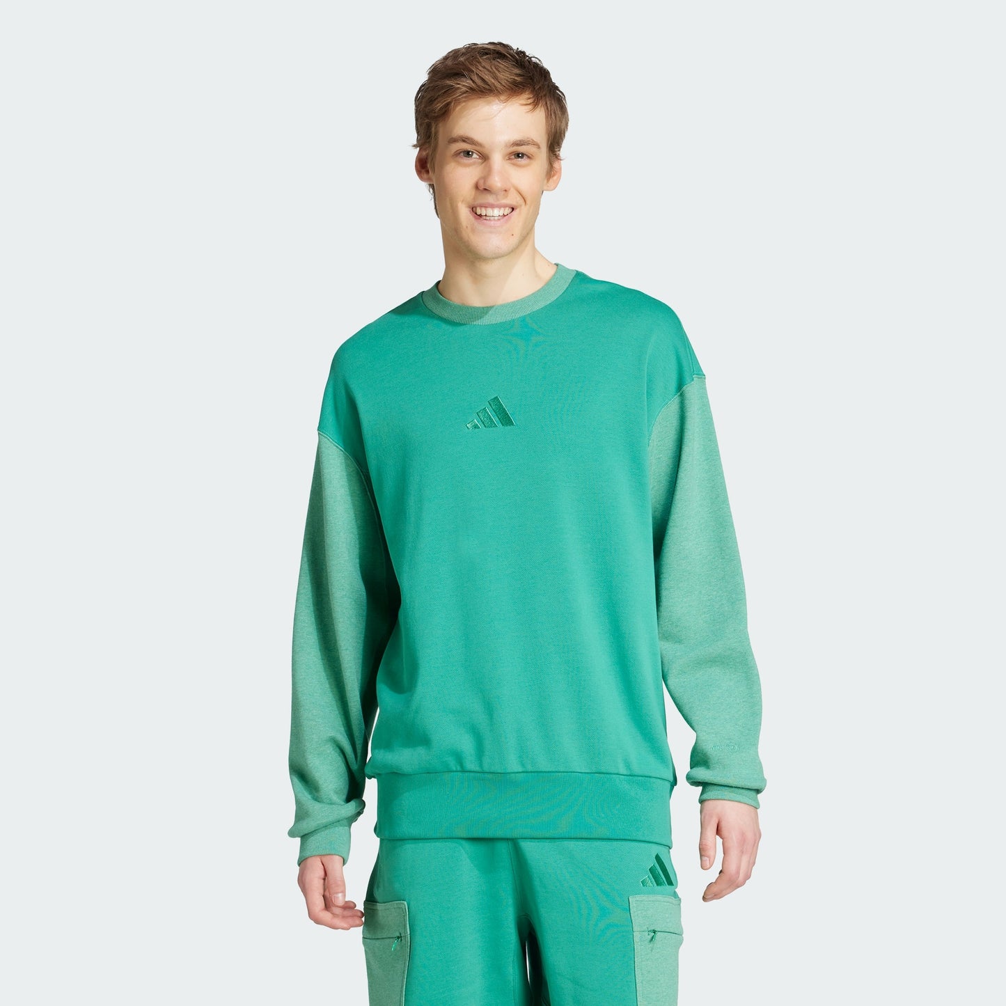Men's adidas All SZN French Terry Colorblock Crew Sweatshirt
