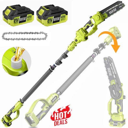 2-in-1 Cordless Pole Pruner & Mini Chainsaw – 15ft Reach
