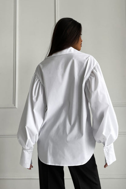 French Relaxed Puff Sleeve Blouse