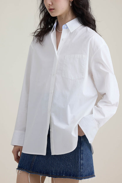 Woven Color Block Stripe Blouse