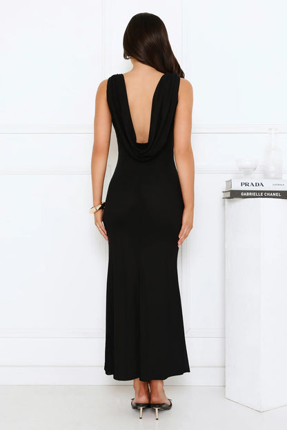 Dusk ‘Til Slay Mesh Maxi Dress Black