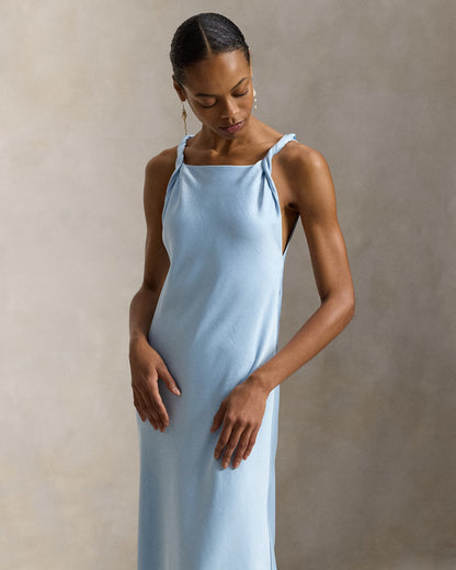 Twisted-Strap Satin Dress