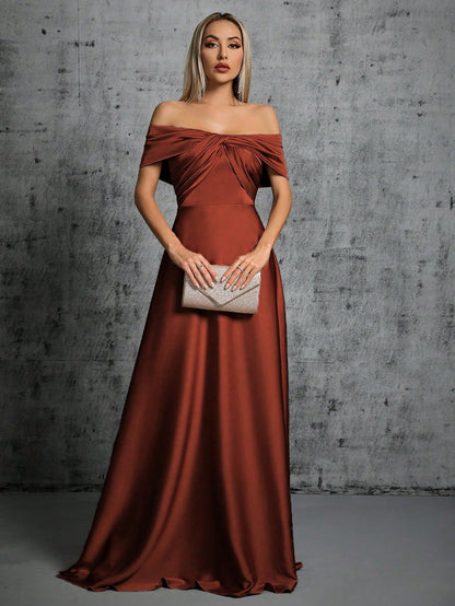 Evening Dress off Shoulder Sexy Cocktail Party Christmas Party Slimming Dress Annual Meeting Dress