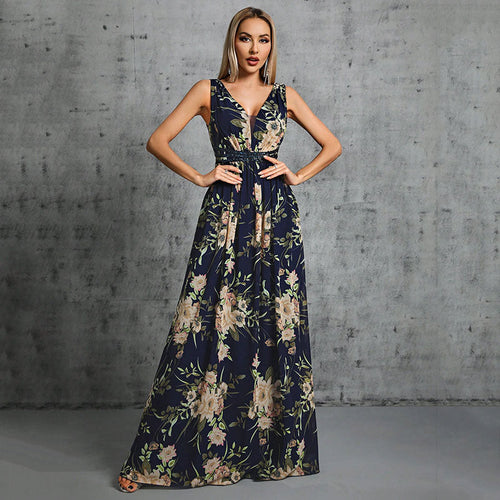 Evening Dress Sexy Deep V Plunge neck Backless Graceful Formal Dress Cocktail Party Prom Formal Dress