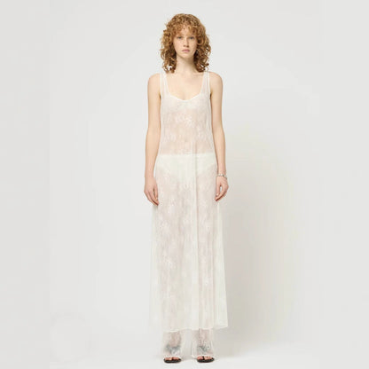 Spring Summer Women Clothing Sexy See through Hollow Out Cutout Lace Blouse Dress