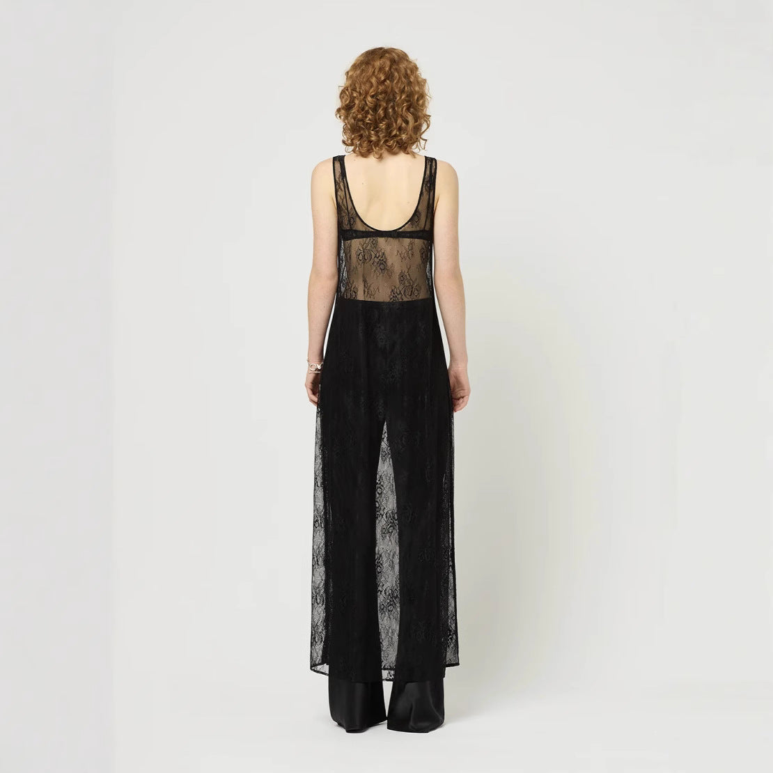Spring Summer Women Clothing Sexy See through Hollow Out Cutout Lace Blouse Dress