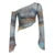Colour Letter Print Fabric Skew Collar Asymmetric Women Top Tees Flared Sleeve Design Chic Slim Personality Blouses