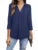 Women Spring Summer Style Blouses Shirts Lady Casual Three Quarter Sleeve Turn-down Collar Solid Color Loose Blouse Tops DF5012