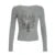 Retro Flower Print Button V-Neck Women¡¯s Top Long Sleeve Y2k Basic All-Match Slim s Fashion New Blouse