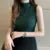 Fashion Elegant Sleeveless Knit Women Blouse Summer Solid Color Vest Casual Tops Half High Neck Shirt