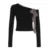 Design Skew Collar Leopard Lace-Up Top Tees s Autumn Women Trendy Clothes Long Sleeve Slim Y2k Blouse New