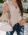 Women Spring Summer Style Blouses Shirts lady Casual Long Lantern Sleeve V-Neck Solid Color Blouse Tops