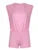 Hollow Out Back Sleeveless Boho Blouse Rompers Womens O Neck Solid Simple Casual Summer Vacation Beach Playsuits Pink