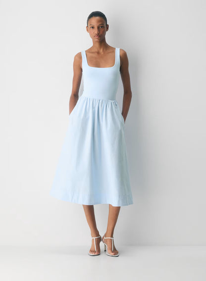 Revive Poplin Dress-Limited Edition — villa blue