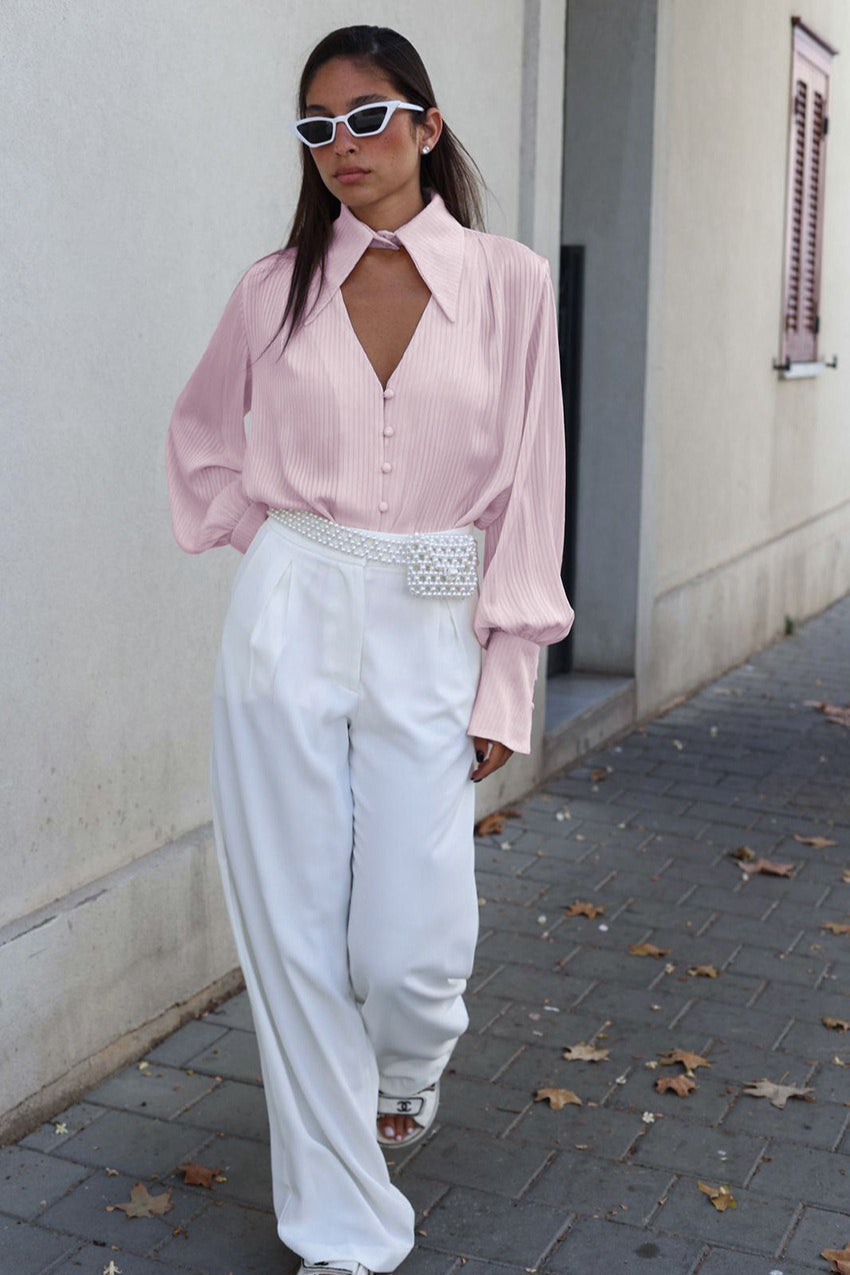 Versatile White Design Blouse
