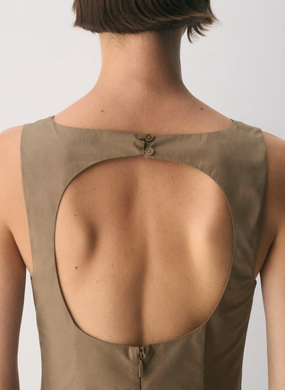 Tina Poplin Dress-folio brown
