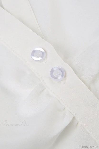 Fitted Button-Down Ruched Blouse