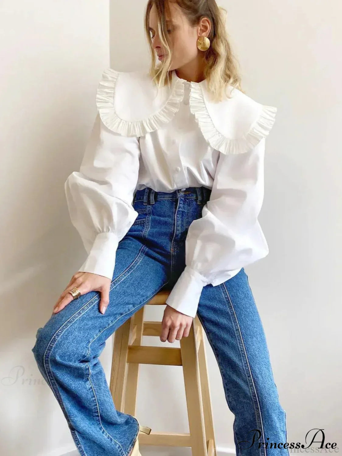 Loose Cotton Babydoll Blouse