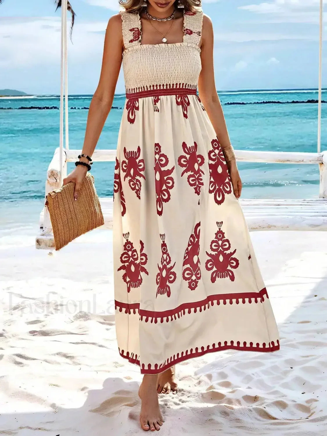 Sleeveless A-Line Party Boho Dress